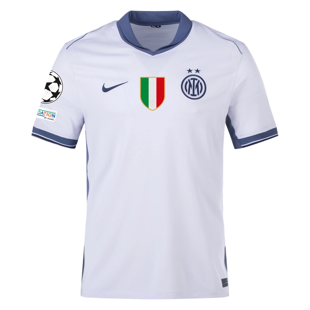 Nike Inter Milan Hakan Ã‡alhanoÄŸlu Away Jersey w/ Champions League + Scudetto Patch 24/25 (Summit White/Iris Whisper)