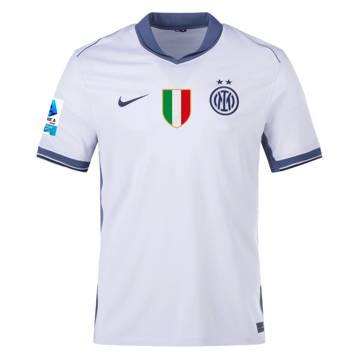 Nike Inter Milan NicolÃ² Barella Away Jersey w/ Serie A + Scudetto Patch 24/25 (Summit White/Iris Whisper)