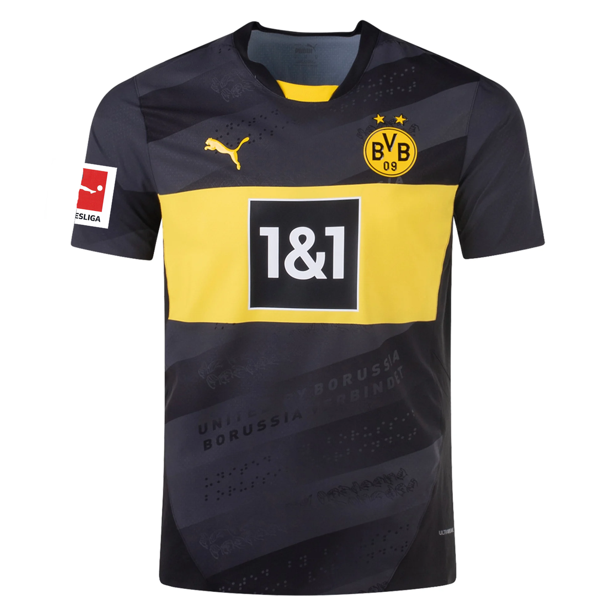 Puma Borussia Dortmund Authentic Niklas SÃ¼le Away Jersey w/ Bundesliga Patch 24/25 (Puma Black/Faster Yellow)