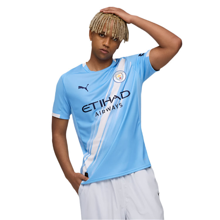 Puma Jack Grealish Manchester City Home Jersey 25/26 w/ EPL + Sponsor Patch (Team Light Blue/Puma White)