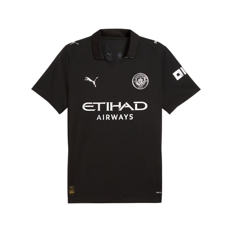 Puma Rodrigo Men's Manchester City Away Jersey 25/26 w/ NRFR + EPL Patches (Puma Black)