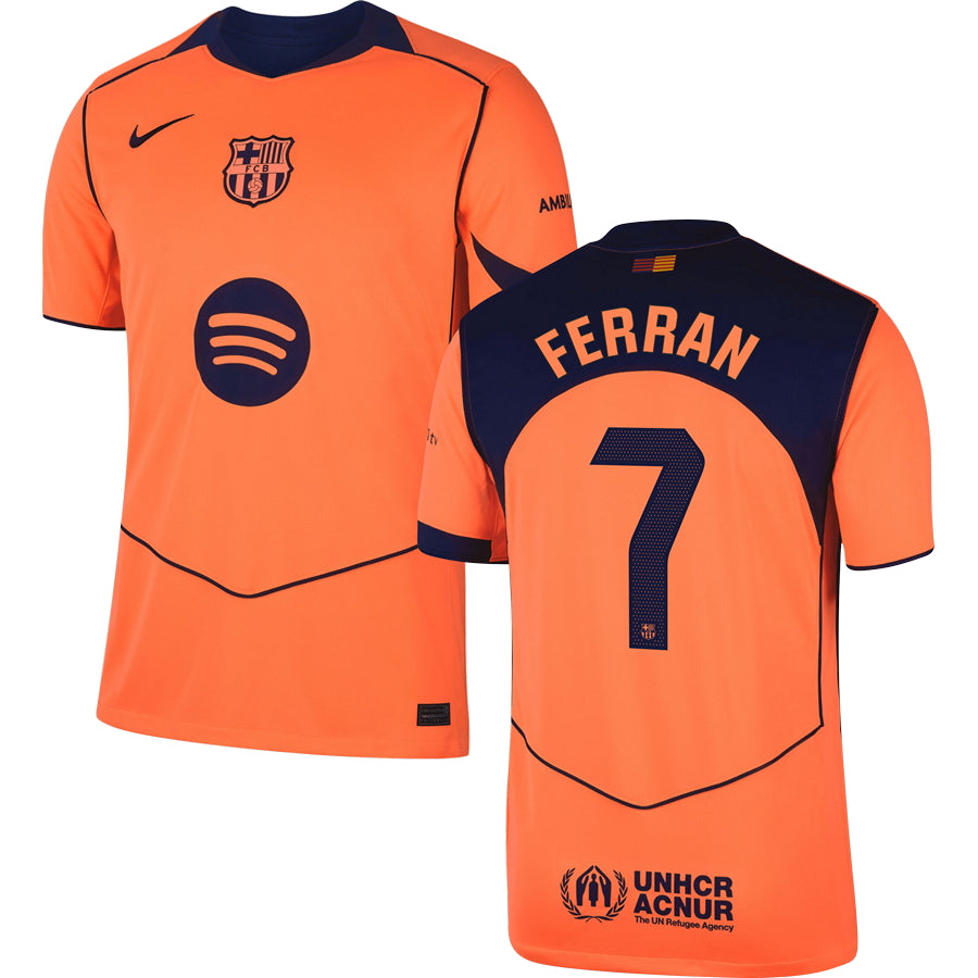Barcelona FC Third #7 FERRAN Jersey 2025/26 Adults