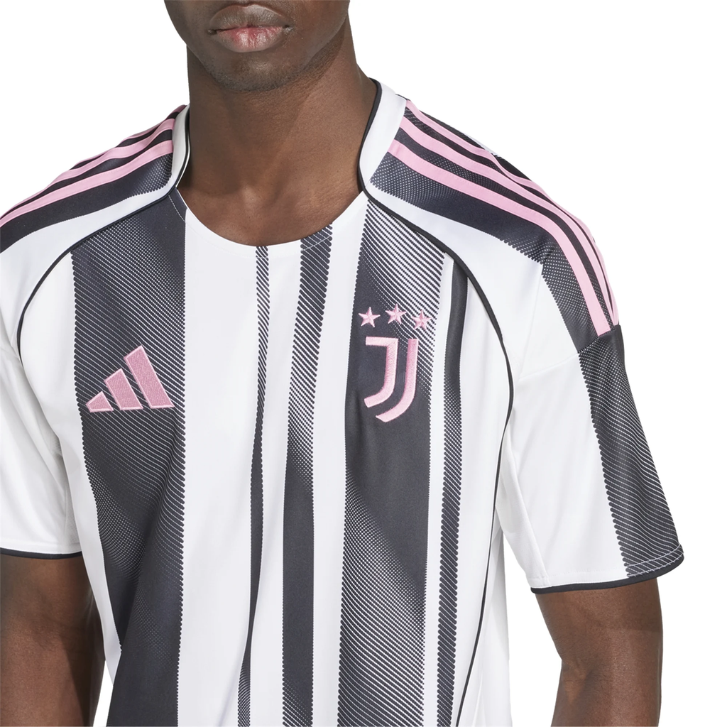 adidas Men's Juventus J. David Home Jersey w/ Serie A Patch 25/26 (White/Black/Pink)