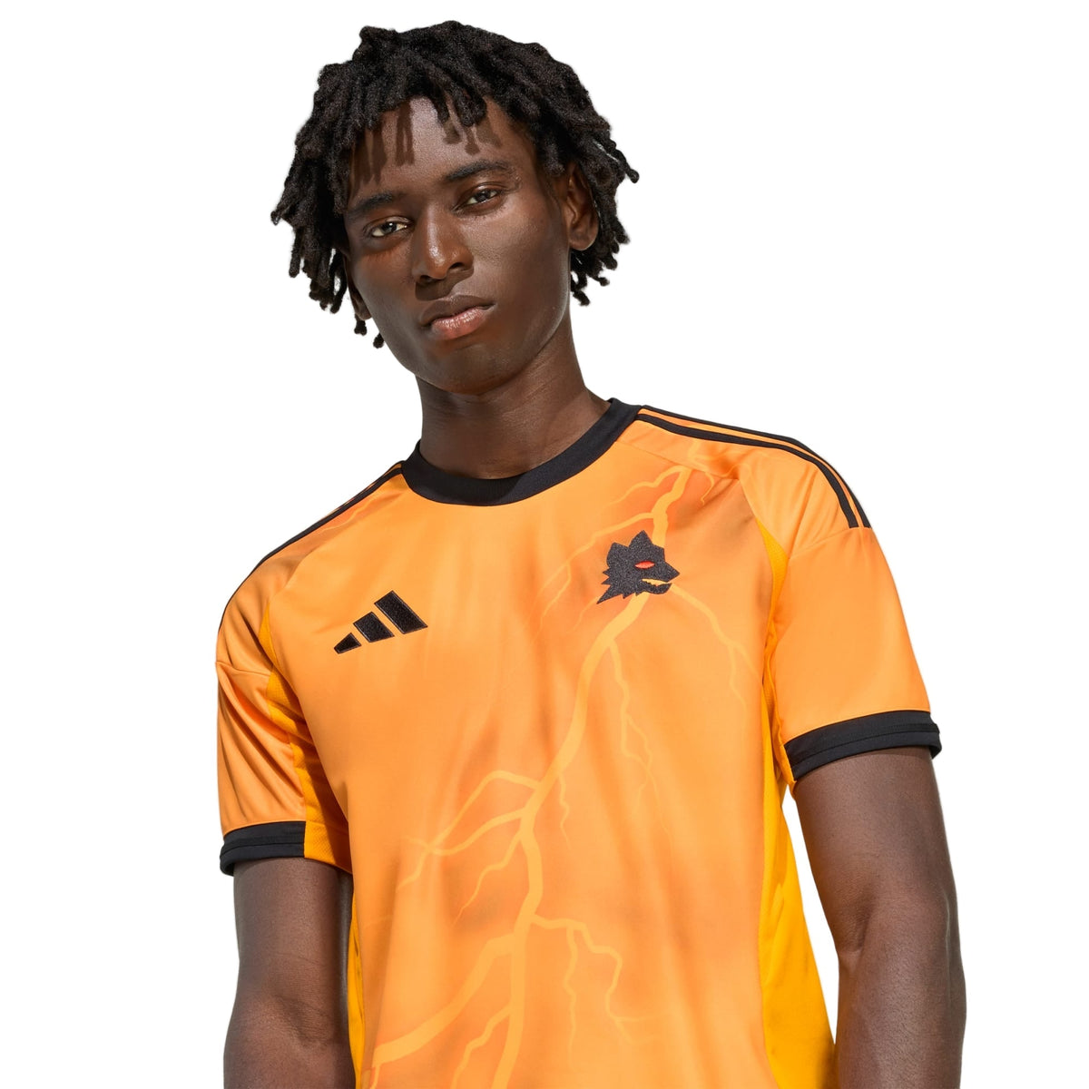 adidas Roma Konstantinos Tsimikas Away Jersey w/ Europa League Patches 25/26 (Orange/Black)