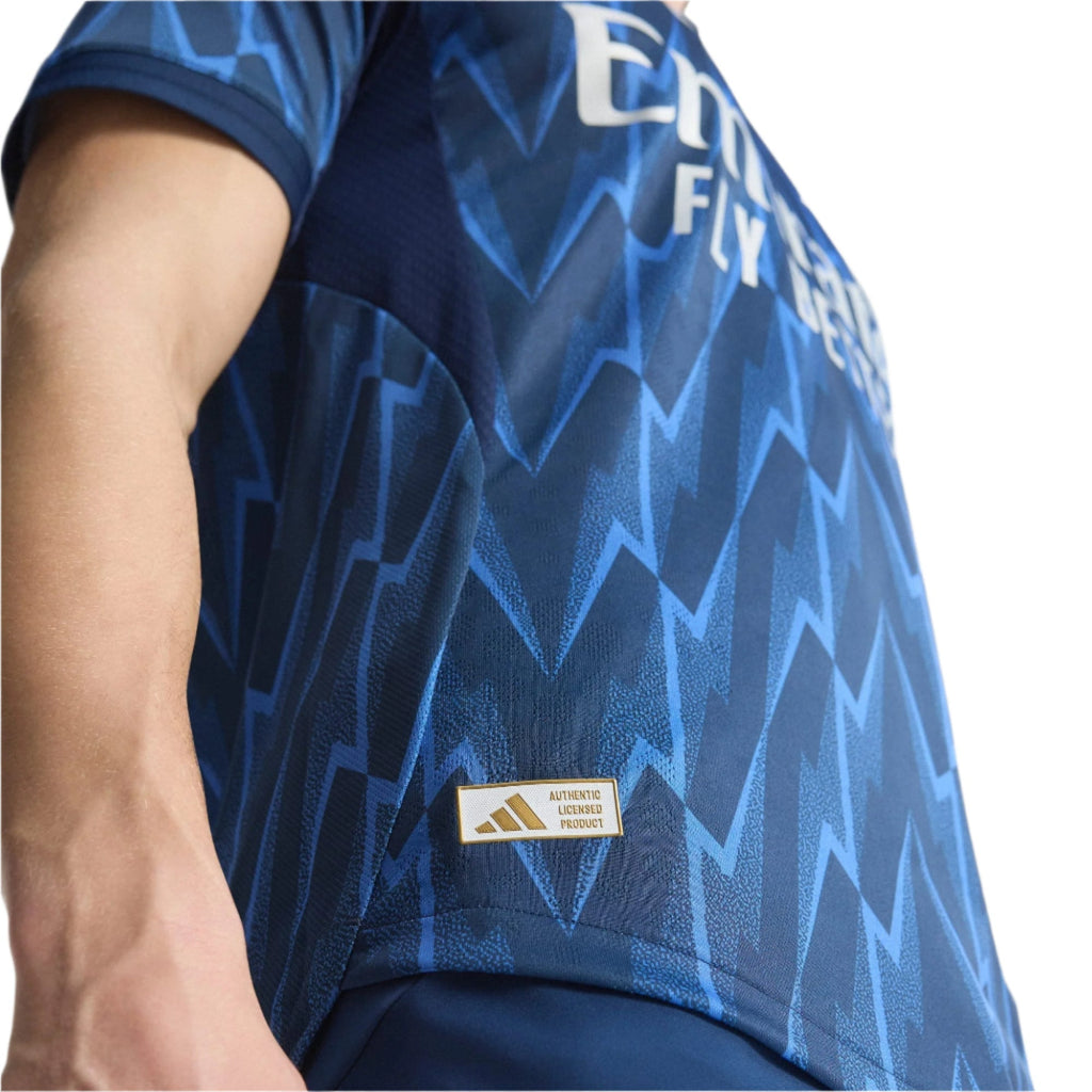 adidas Arsenal Authentic Viktor GyÃ¶keres Away Jersey w/ EPL + No Room For Racism 25/26 (Indigo/Silver)