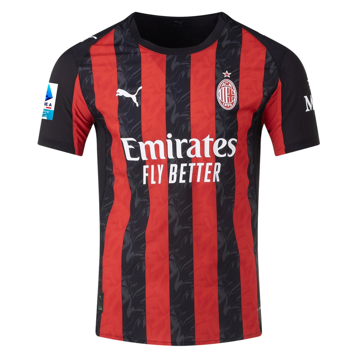 Puma Bartesaghi Men's AC Milan Authentic Home Jersey 25/26 w/ Seria A Patch (Red/Black)