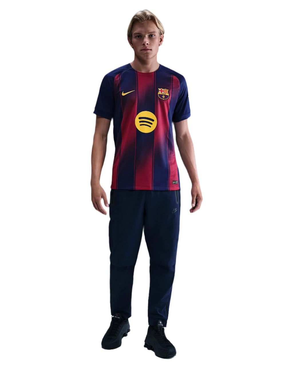 Nike Men's Lamine Yamal Barcelona Home Jersey 25/26 w/ Champions League Patches (Deep Royal Blue/Midwest Gold)