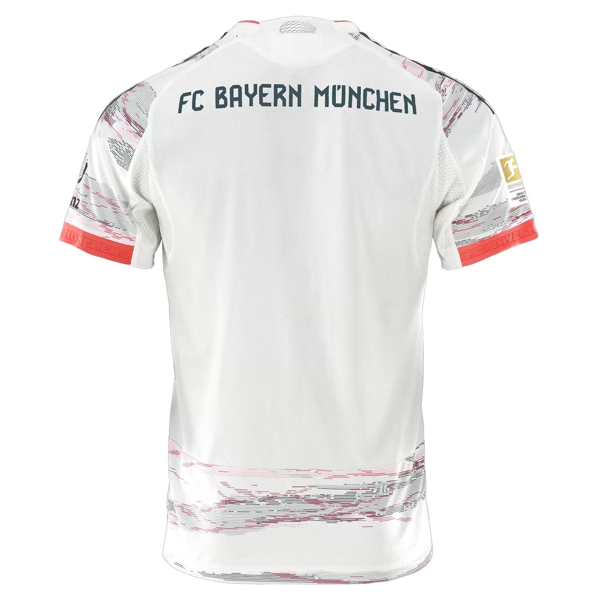 adidas J. Palhinha Authentic Away Jersey 25/26 w/ Sponsor + Meister Bundesliga Patch (White/Red)