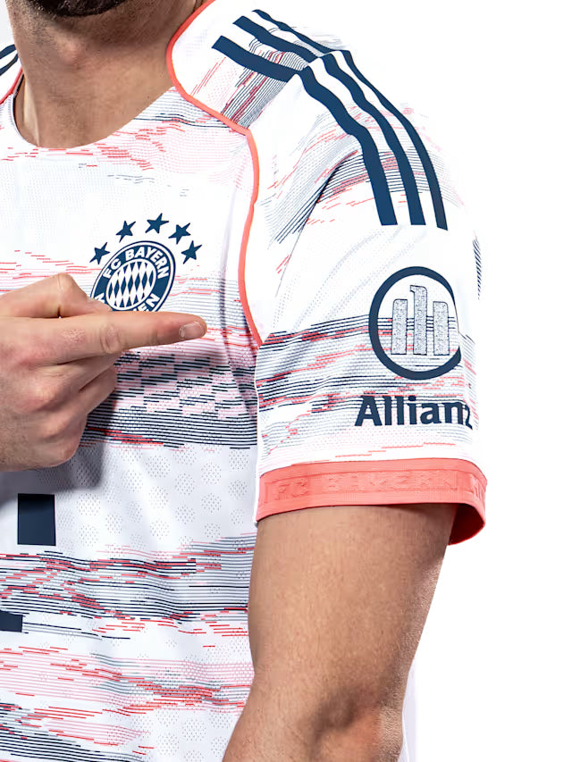 adidas J. Palhinha Authentic Away Jersey 25/26 w/ Sponsor + Meister Bundesliga Patch (White/Red)