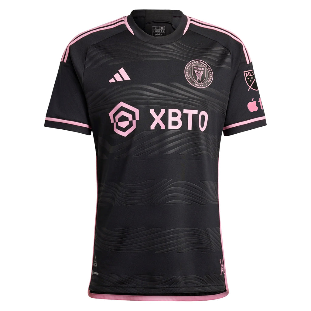 adidas Inter Miami Lionel Messi Authentic Player Version Away Jersey 23/24 w/ MLS Patches (Black/Pink)