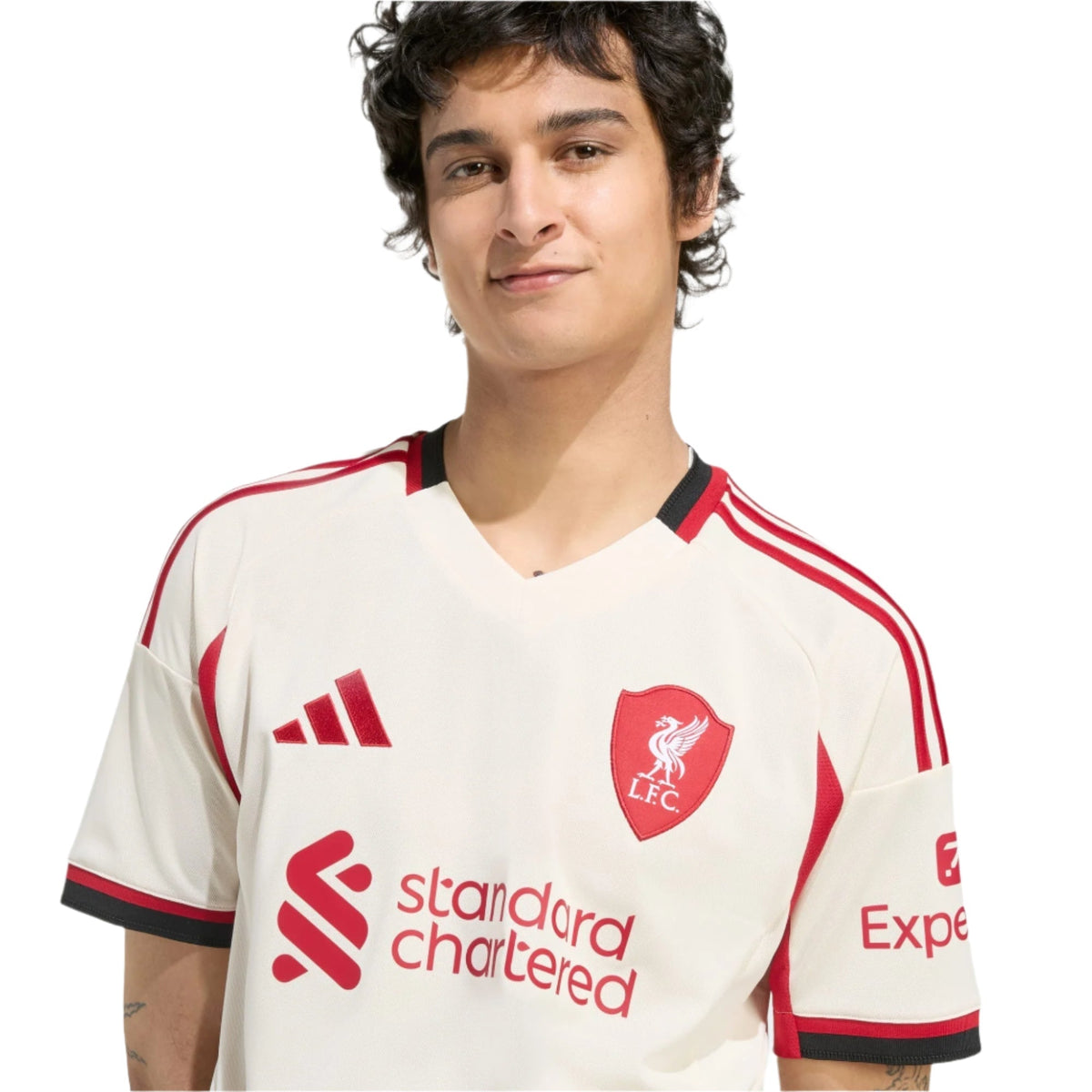 adidas Men's Liverpool Federico Chiesa Away Jersey w/ Champions League Patches 25/26 (Wonder White)