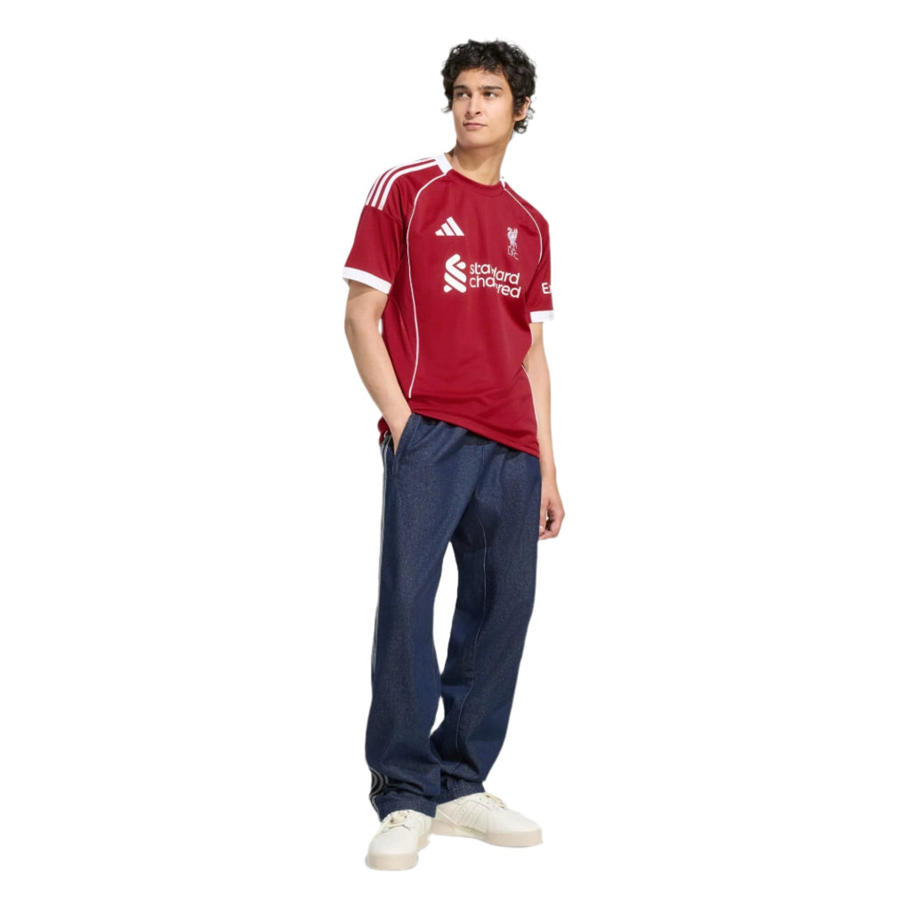 adidas Men's Liverpool Wirtz Home Jersey 25/26 w/ Champions League Patches (Strawberry Red)