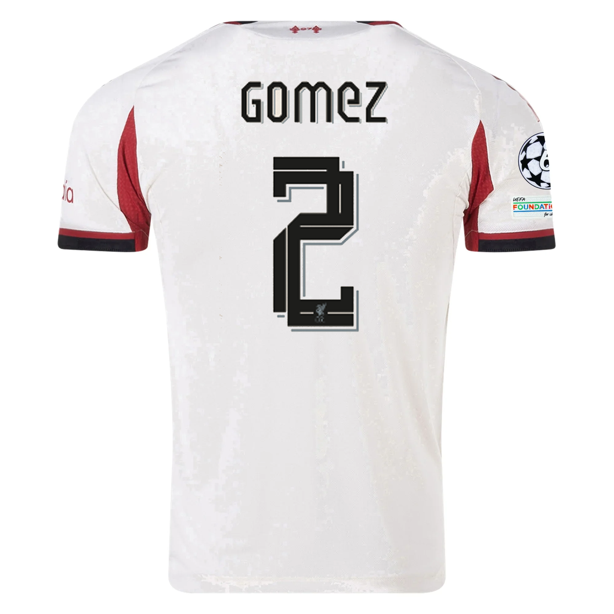 adidas Men's Liverpool Authentic Joe Gomez Away Jersey w/ Champions League Patches 25/26 (Wonder White)