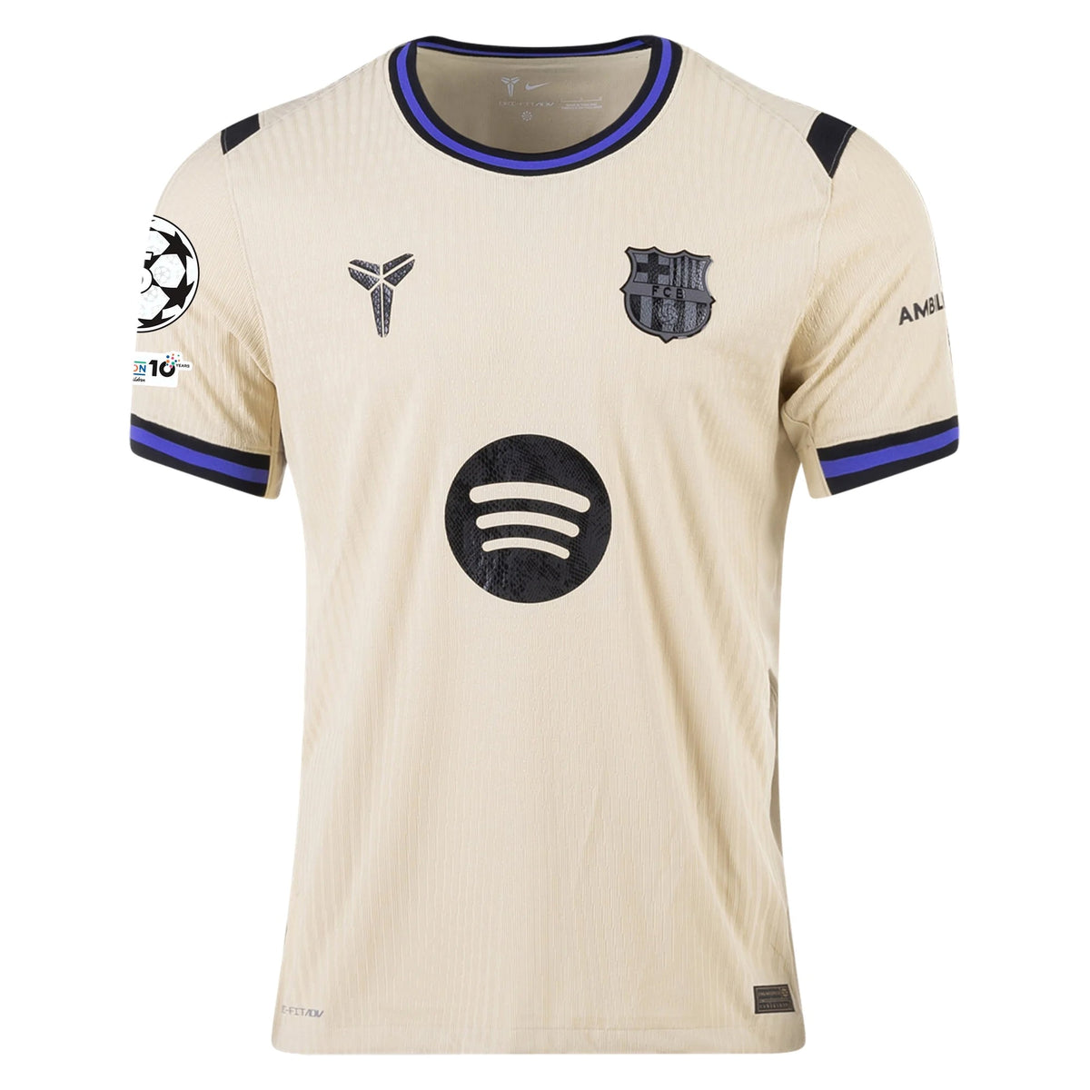 Nike Raphinha Men's FC Barcelona Authentic Away Jersey w/ Champions League Patches (Team Gold/Persian Violet/Black)
