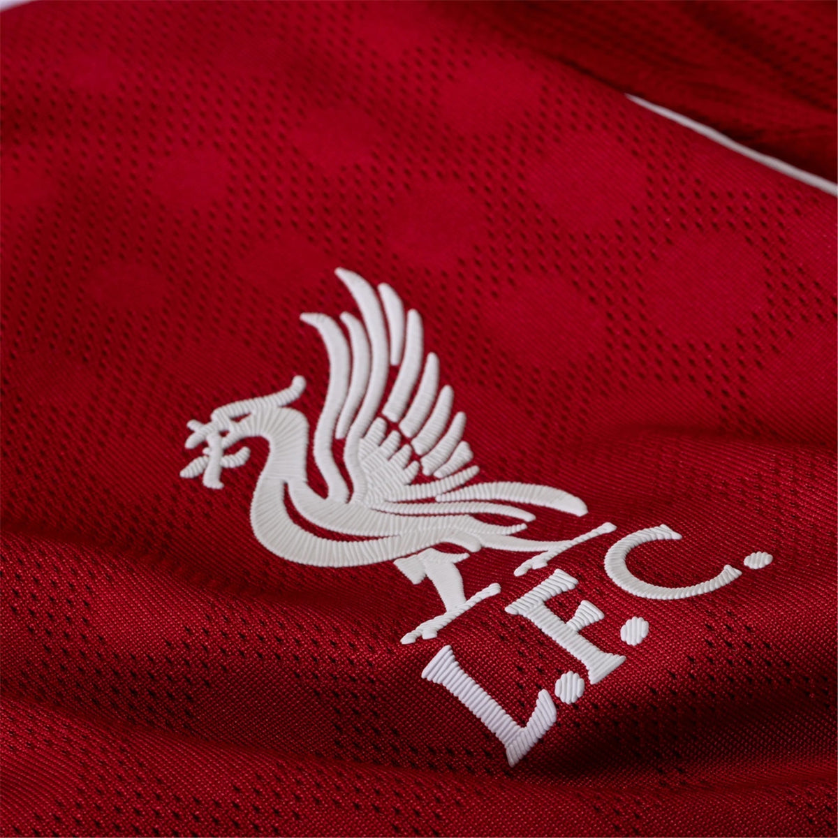 adidas Men's Liverpool FC Authentic Leoni Home Jersey 25/26 w/ Champions League Patches (Strawberry Red)