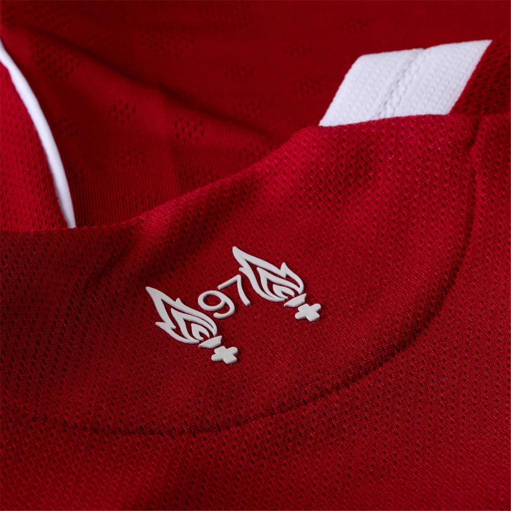 adidas Men's Liverpool FC Authentic Endo Home Jersey 25/26 w/ Champions League Patches (Strawberry Red)