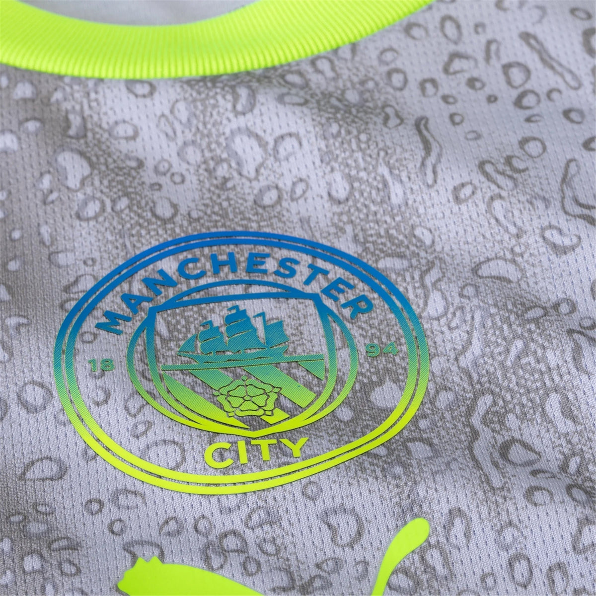 Puma Men's Manchester City Bernardo Third Jersey w/ EPL + No Room For Racism Patches 25/26 (Cool Weather/Pro Green)