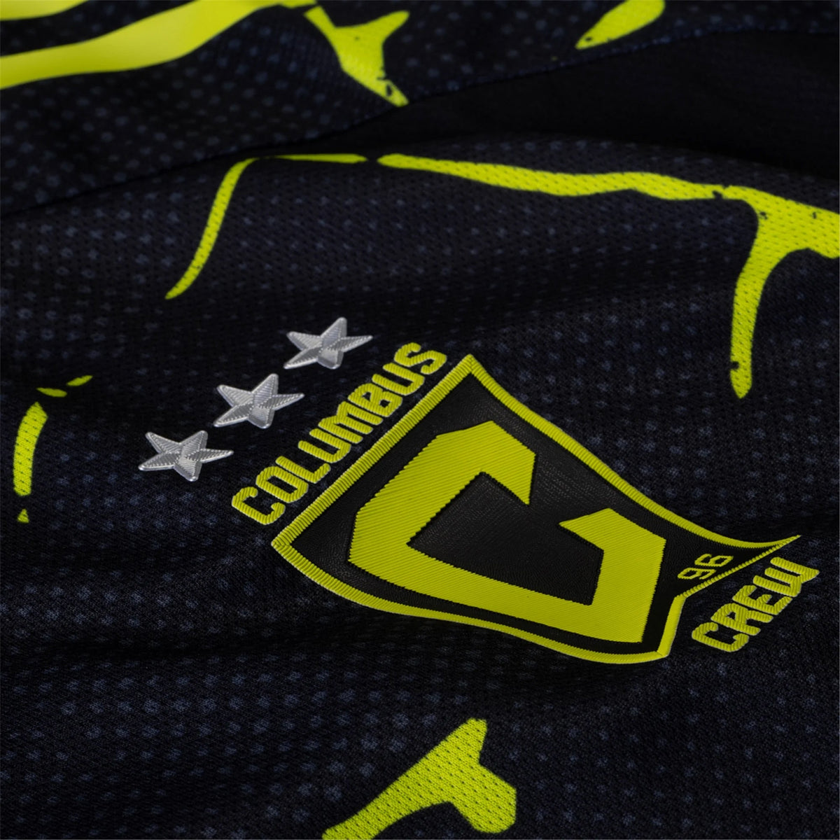 adidas Evan Bush Columbus Crew Authentic Away Jersey w/ MLS Patches 25/26 (Black/Yellow)