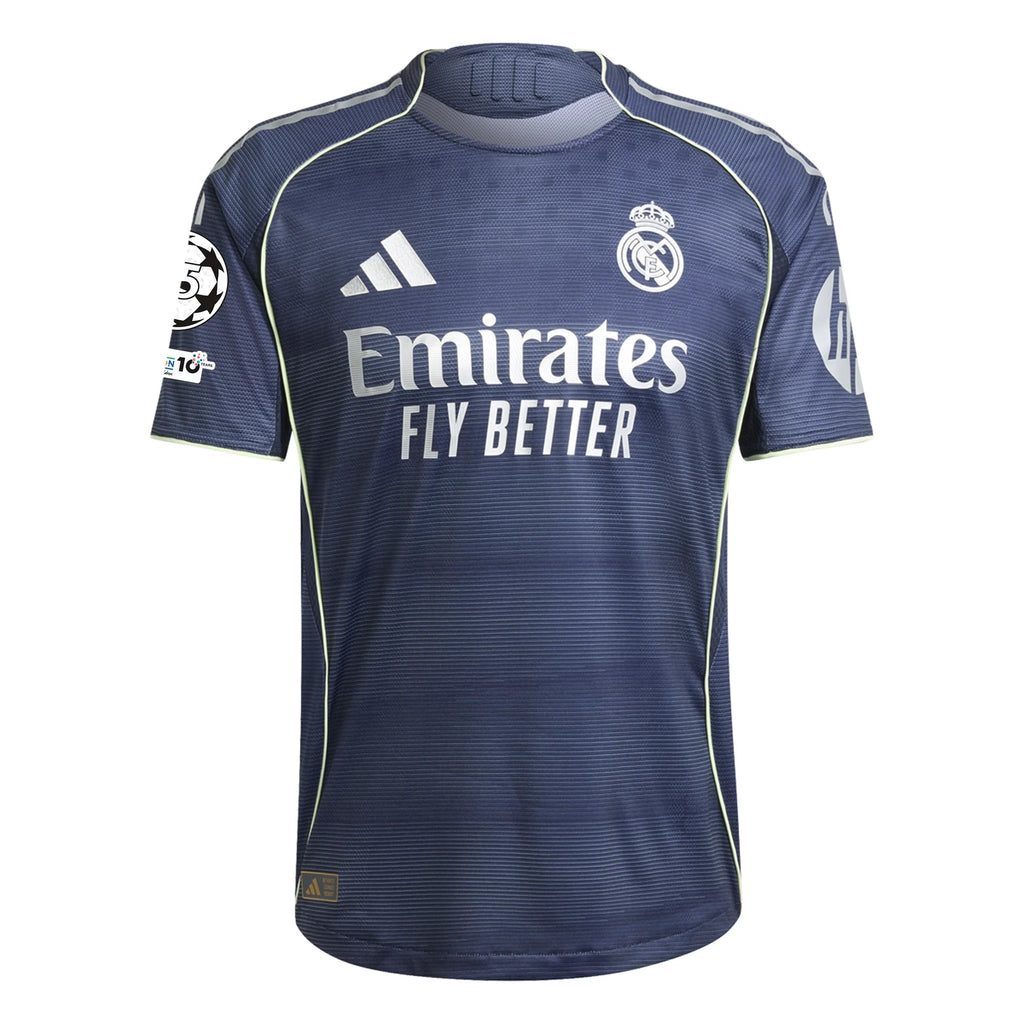 adidas Eduardo Camavinga Real Madrid Authentic Away Jersey 25/26 w/ Champions League Patches (Legend Ink