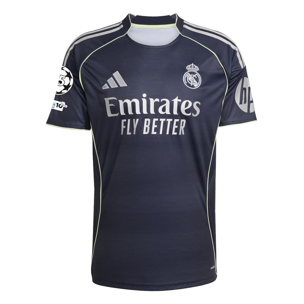 adidas Huijsen Real Madrid 25/26 Away Jersey w/ Champions League Patches (Legend Ink)