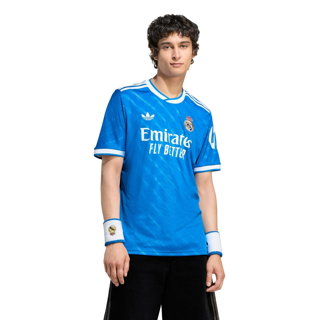 adidas Trent Alexander-Arnold Men's Real Madrid Third Jersey 25/26 w/ Champions League Patches (Blue/White)