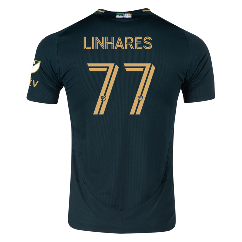 adidas Kyle Linhares Portland Timbers Authentic Home Jersey w/ MLS & Apple Patch 25/26 (Green/Gold)