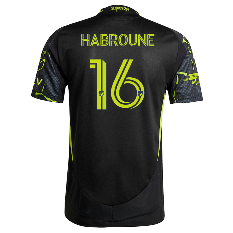 adidas Taha Habroune Columbus Crew Authentic Away Jersey w/ MLS Patches 25/26 (Black/Yellow)