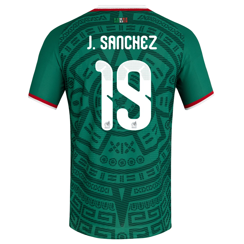 adidas Men's J. Sanchez Mexico Authentic Home 2026 World Cup Jersey (Bold Green)