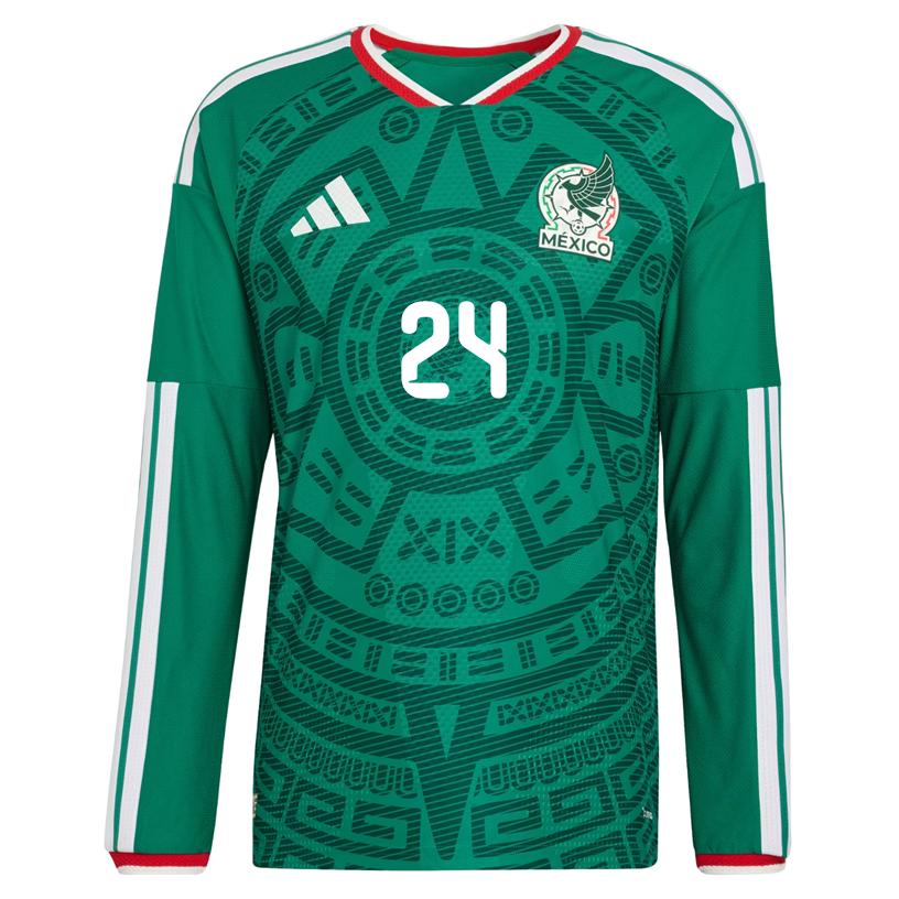 adidas Men's L. Chavez Mexico Long-Sleeve Authentic Home Jersey 2026 (Bold Green)