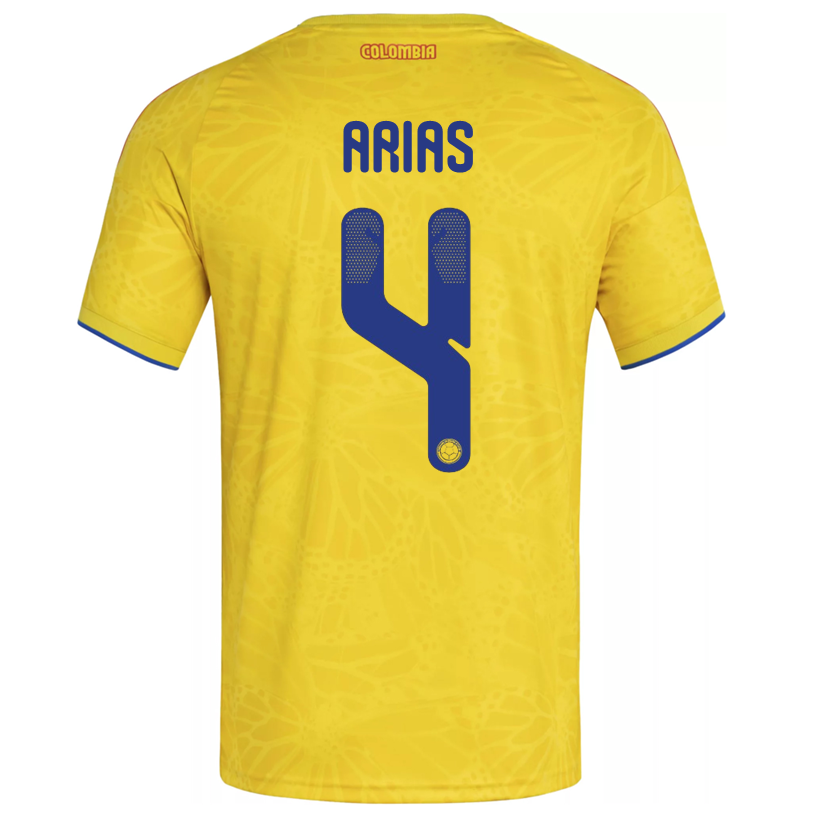 adidas Men's Arias Colombia 2026 Home Jersey (Impact Yellow)