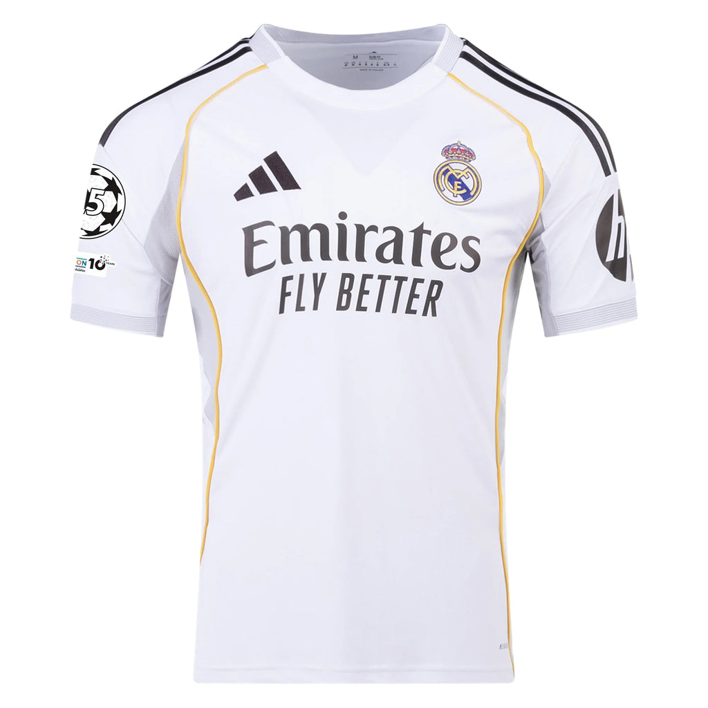 adidas Ã‰der Gabriel MilitÃ£o Real Madrid 25/26 Home Jersey w/ Champions League Patches (White)