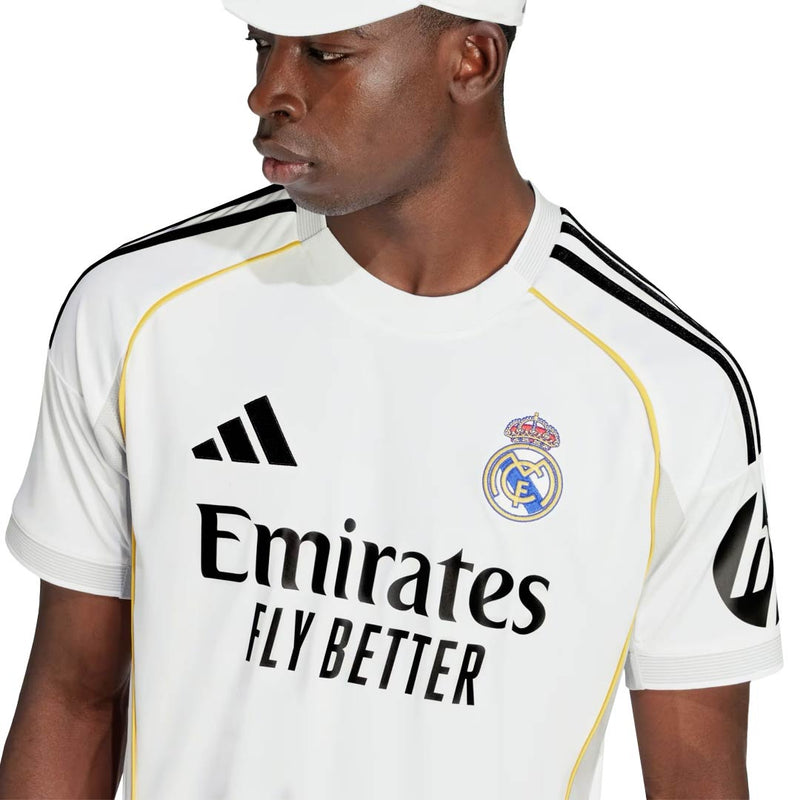 adidas AurÃ©lien TchouamÃ©ni Real Madrid 25/26 Home Jersey w/ Champions League Patches (White)