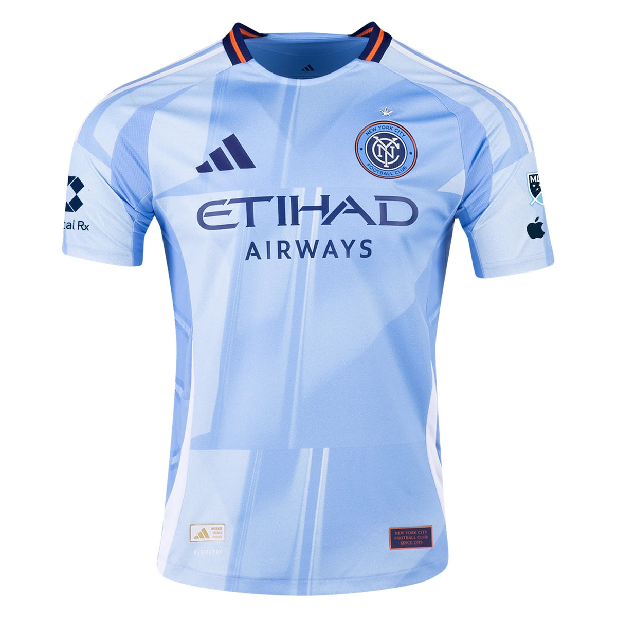 adidas Alonso MartÃ­nez New York City FC Authentic Home Jersey 25/26 w/ MLS Patches (Bahia Light Blue)