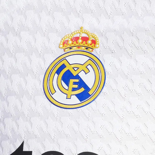 adidas MbappÃ© Real Madrid Authentic Home Jersey w/ La Liga Patches 24/25 (White/Black)