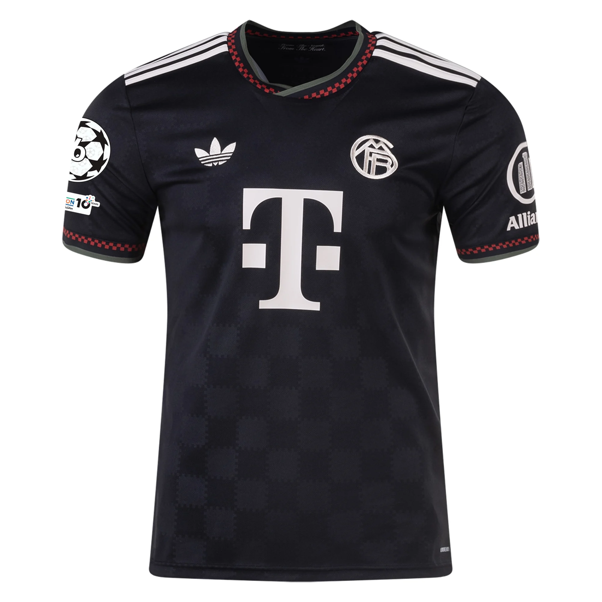 adidas Bayern Munich Jamal Musiala Third Jersey w/ Champions League Patches 25/26 (Black/Olive Green)