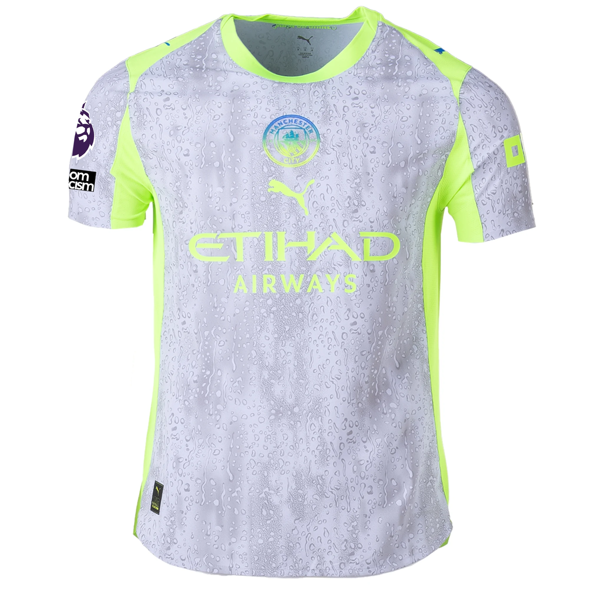 Puma Manchester City Authentic Ake Third Jersey w/ EPL + No Room For Racism 25/26 (Cool Weather/Pro Green)