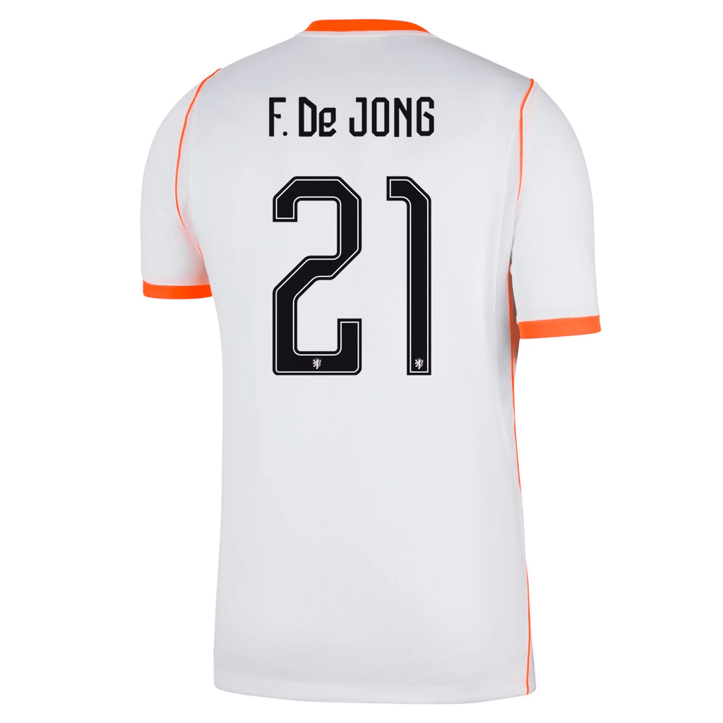 Nike Mens Netherlands Frenkie De Jong Away Jersey 2026 (White/Hyper Crimson)