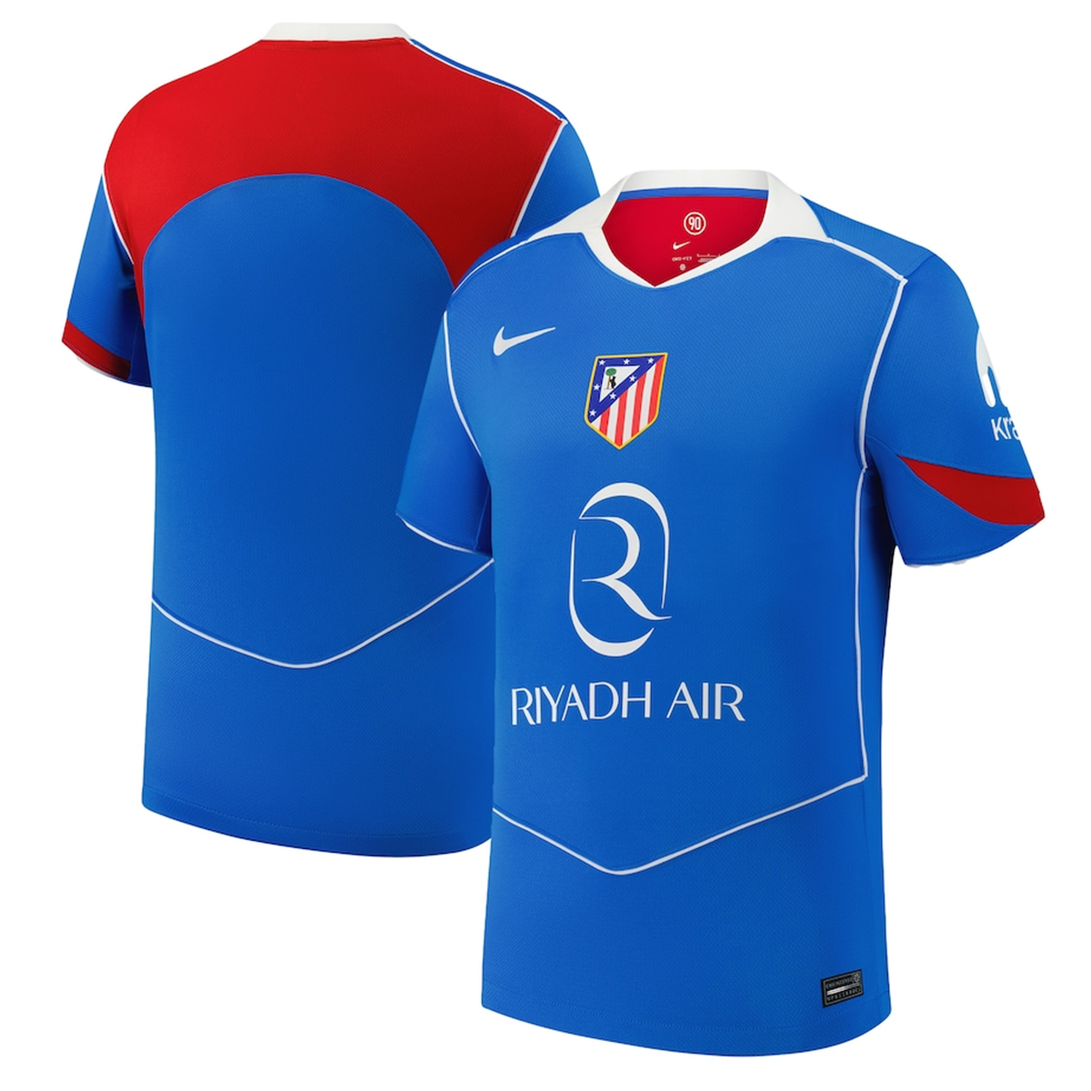 Nike Men's Atletico Madrid DÃ¡vid Hancko T90 Third Jersey La Liga Patch 25/26 (Photo Blue/Sport Red)