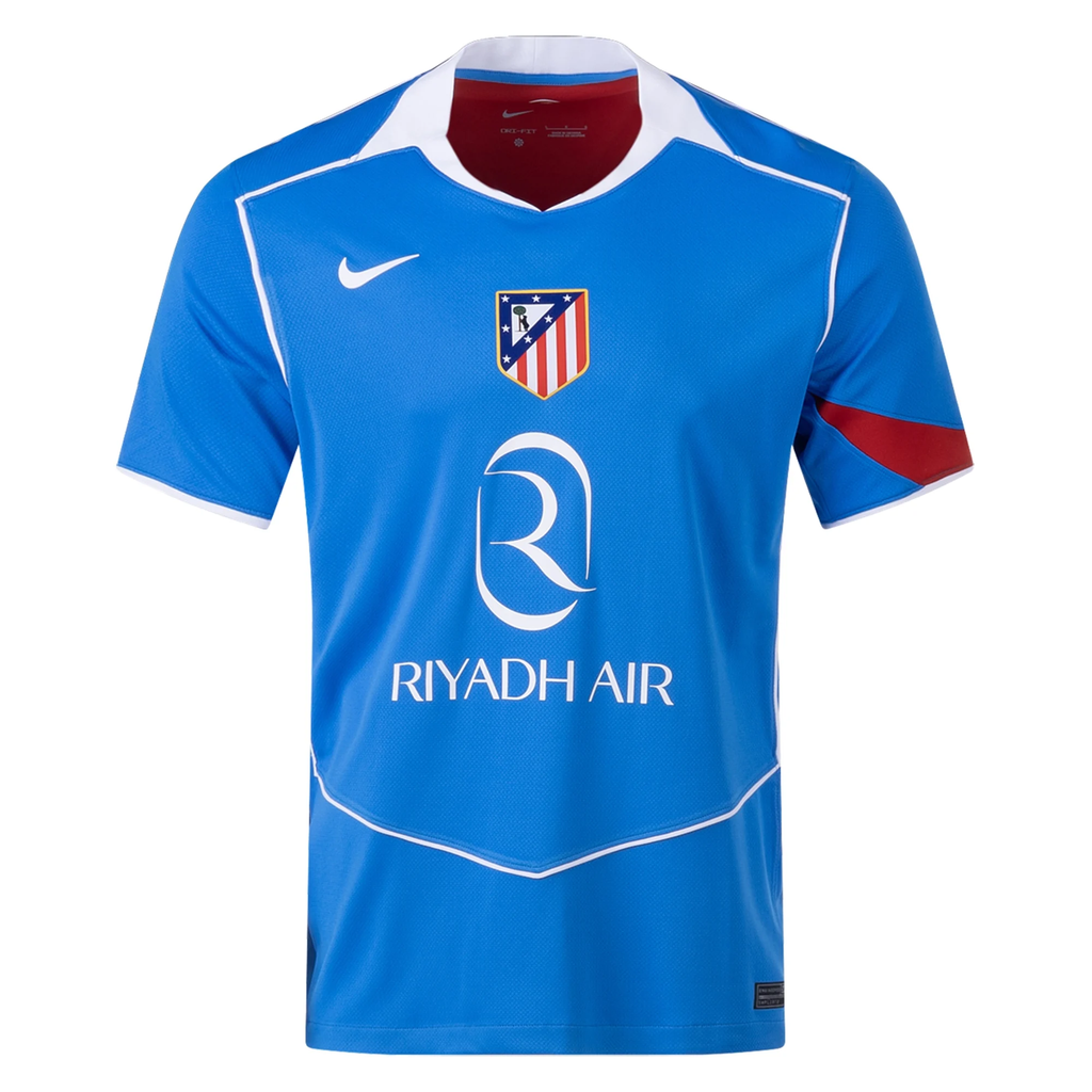 Nike Men's Atletico Madrid T90 Third Jersey 25/26 (Photo Blue/Sport Red)