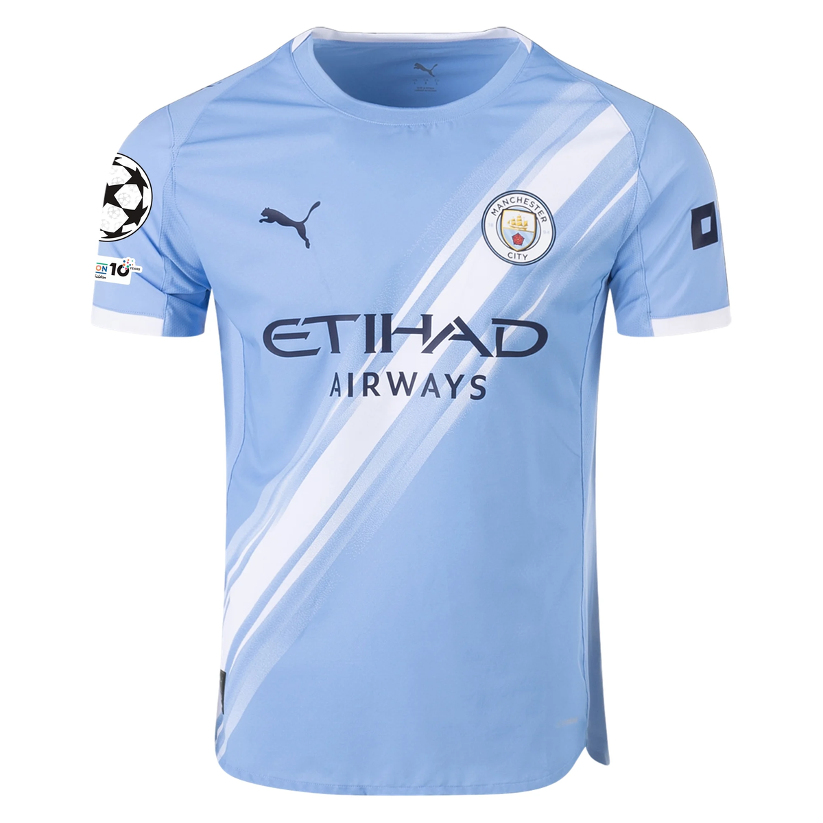 Puma Manchester City Authentic Foden Home Jersey w/ Champions League Patches 25/26 (Team Light Blue/White)